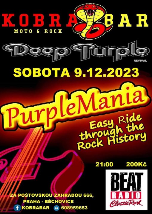 koncert Purple Mania Kobra bar Praha